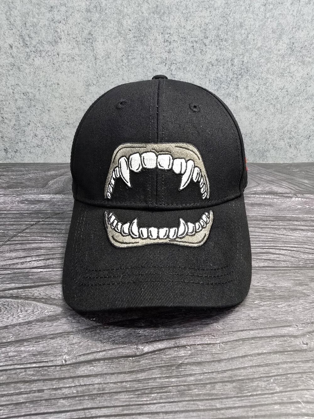 Official Universal Monsters Dracula Fangs Hat Cap Baseball Red Embroidered